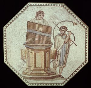 An Organist and a Horn Player Entertain at a Gladiator Match by Roman
